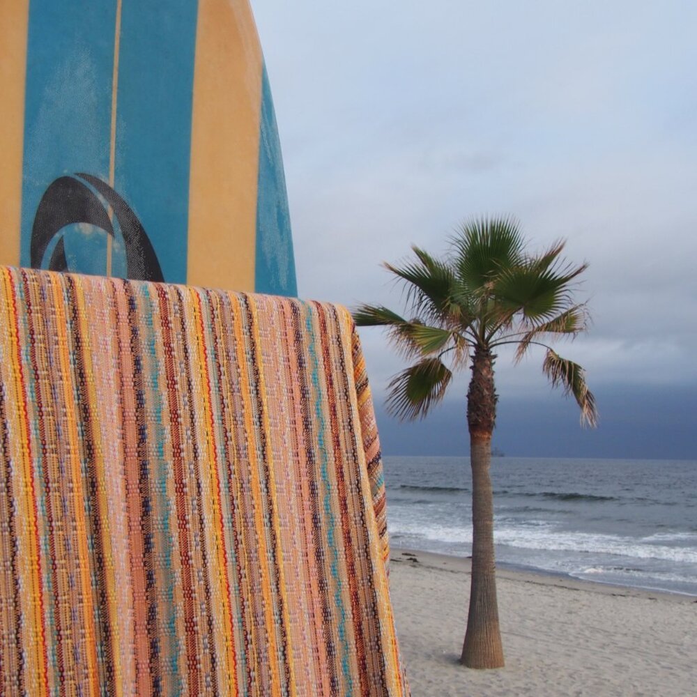 Sand Free Orange Yellow Bohemian Beach Bath Towel - Picture 2 of 4